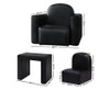 ECCLISE KIDS SINGLE SEATER PU LEATHER CONVERTIBLE ARM CHAIR - BLACK