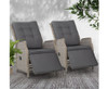  ALMIRA (SET OF 2) OUTDOOR RECLINER SUN LOUNGE CHAIR - GREY