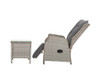 ALMIRA (SET OF 2) OUTDOOR RECLINER SUN LOUNGE CHAIR WITH SIDE TABLE - GREY