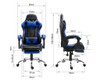EUGENE RECLINING OFFICE COMPUTER GAMING CHAIR  WITH FOOTREST -  BLUE