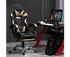 EUGENE RECLINING OFFICE COMPUTER  GAMING CHAIR  WITH FOOTREST -  GOLD