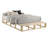 KING SINGLE ESLANDA WOODEN BED BASE FRAME ONLY - LIGHT NATURAL