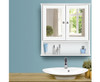 BELLAMY BATHROOM 2 DOOR STORAGE CABINET WITH MIRROR - WHITE