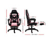 MATTHIAS OFFICE COMPUTER GAMING CHAIR WITH FOOTREST- BLACK & PINK