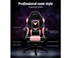 MATTHIAS OFFICE COMPUTER GAMING CHAIR WITH FOOTREST- BLACK & PINK