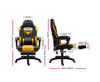 MATTHIAS OFFICE COMPUTER GAMING CHAIR WITH FOOTREST - BLACK & YELLOW