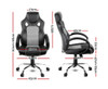 OTSANA PU LEATHER RACING STYLE OFFICE CHAIR - BLACK & GREY