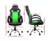 OTSANA PU LEATHER RACING STYLE OFFICE CHAIR - BLACK & GREEN