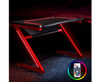 ELYSIAN COMPUTER GAMING RACER STYLE DESK WITH LED - BLACK & RED