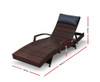 SPARROW (SET OF 2) OUTDOOR SUN LOUNGE WITH ARMREST - BROWN