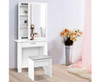 HARRIET 1 DRAWER DRESSING TABLE WITH MIRROR & STOOL - WHITE