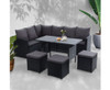 ASTERIN INDOOR/ OUTDOOR  9-SEATER SOFA DINING SETTING - BLACK