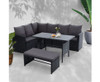 ASTERIN INDOOR/ OUTDOOR  8-SEATER SOFA DINING SETTING - BLACK