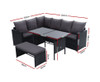 ASTERIN INDOOR/ OUTDOOR  8-SEATER SOFA DINING SETTING - BLACK