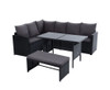 ASTERIN INDOOR/ OUTDOOR  8-SEATER SOFA DINING SETTING - BLACK