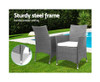 MALLORY 3 PIECE OUTDOOR WICKER LOUNGE SETTING - GREY