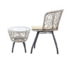 HERBERT 3 PIECE OUTDOOR ROUND RATTAN LOUNGE SETTING - GREY