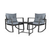 ADALINE INDOOR/ OUTDOOR 3 PIECE ROCKING SET - BLACK