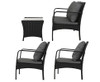 SIMONE OUTDOOR 4 PIECE RATTAN LOUNGE SET - BLACK