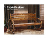 ROSHAN OUTDOOR  WOODEN 3 SEATER WAGON WHEEL BENCH - AS PICTURED