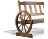 RASHID OUTDOOR  WOODEN 2 SEATER WAGON WHEEL BENCH - AS PICTURED