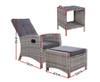 VALTINA OUTDOOR 5 PIECE WICKER RECLINER LOUNG SETTING - GREY