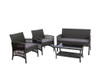 PRESLEY OUTDOOR 4 PIECE  WICKER  LOUNGE SETTING - DARK GREY