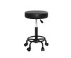 CALLAHAN PU LEATHER ROUND SWIVEL SALON STOOL - BLACK