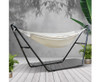 LINNET OUTDOOR HAMMOCK BED WITH STEEL FRAME STAND - CREAM