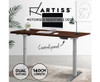 MENSHRYLL MOTORISED HEIGHT ADJUSTABLE DESK 1400(W) - WALNUT & GREY