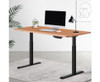 MENSHRYLL MOTORISED HEIGHT ADJUSTABLE DESK 1400(W) -  NATURAL OAK & BLACK