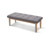 REVERIE FABRIC UPHOLSTERED BENCH - WOODEN & GREY