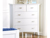 LISERLI (5205) DOUBLE OR QUEEN 4 PIECE (TALLBOY) BEDROOM SUITE - WHITE