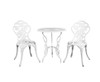 ANTHEA OUTDOOR 3 PIECE ALUMINIUM BISTRO SETTING - WHITE