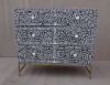 HILTON (E323062) SIDEBOARD - 950(L) X 450(W) - BLACK AND WHITE WITH GOLD LEGS