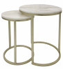 BEN (E522400) SIDE TABLE (SET OF 2) -  415(DIA) - CHAMPAGNE / WHITE MARBLE