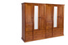 URBAN (AUSSIE MADE) FLAT TOP WARDROBE 6 DOORS / 12 DRAWERS WITH MIRROR - 1800(H) x 2600(W) - ASSORTED COLOURS