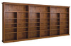 AUSSIE BOOKCASE HIGHLINE (AUSSIE MADE) - 2100(H) x 4500(W) x 290/320(D) - (4 SECTIONS) - ASSORTED STAINED COLOURS