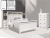 OCTARIAN KING 4 PIECE (TALLBOY) BEDROOM SUITE WITH BOOKCASE BEDHEAD AND WINSTON CASE GOODS - ASSORTED COLOURS