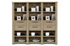 INTRO (AUSSIE MADE) TIMBER BOOKCASE WITH 6 DRAWER / 12 NICHES - 2000(H) X 2400(W) X 400(D) - (3 SECTIONS) - ASSORTED COLOURS