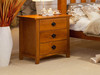 MADALINE (AUSSIE MADE) 3 DRAWER BEDSIDE TABLE - ASSORTED STAINED COLOURS