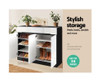 RYLAN SHOE STORAGE CABINET - HIGH GLOSS BLACK & WHITE