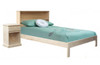 KING SINGLE KYLEE (AUSSIE MADE) BED WITH STORAGE BEDHEAD - WITH DOONA FOOT - ASSORTED STAINED COLOURS