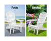 ORBITS (SET OF 2) OUTDOOR WOODEN BEACH CHAIR WITH SLIDE-OUT FOOTSTOOL - WHITE