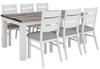 HOMESTEAD 7 PIECE DINING SETTING - 1900(W) x 1000(D) - WHITE