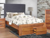 KING  ECCLISE BED FRAME WITH UNDERBED STORAGE DRAWERS (WITH BEDHEAD) - BLACKWOOD