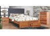 ECCLISE KING 3 PIECE (BEDSIDE) BEDROOM SUITE WITH UNDERBED STORAGE DRAWERS (WITH BEDHEAD) - BLACKWOOD