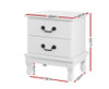 ALEXIS 2 DRAWER BEDSIDE TABLE - WHITE