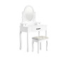 BERTHA 1 DRAWER DRESSING TABLE WITH MIRROR & STOOL - WHITE