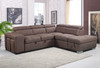 POSITANO 2 SEATER SOFA BED WITH RHF CHAISE & 2 STORAGE AOTTOMANS - MUSHROOM (AS PICTURED)